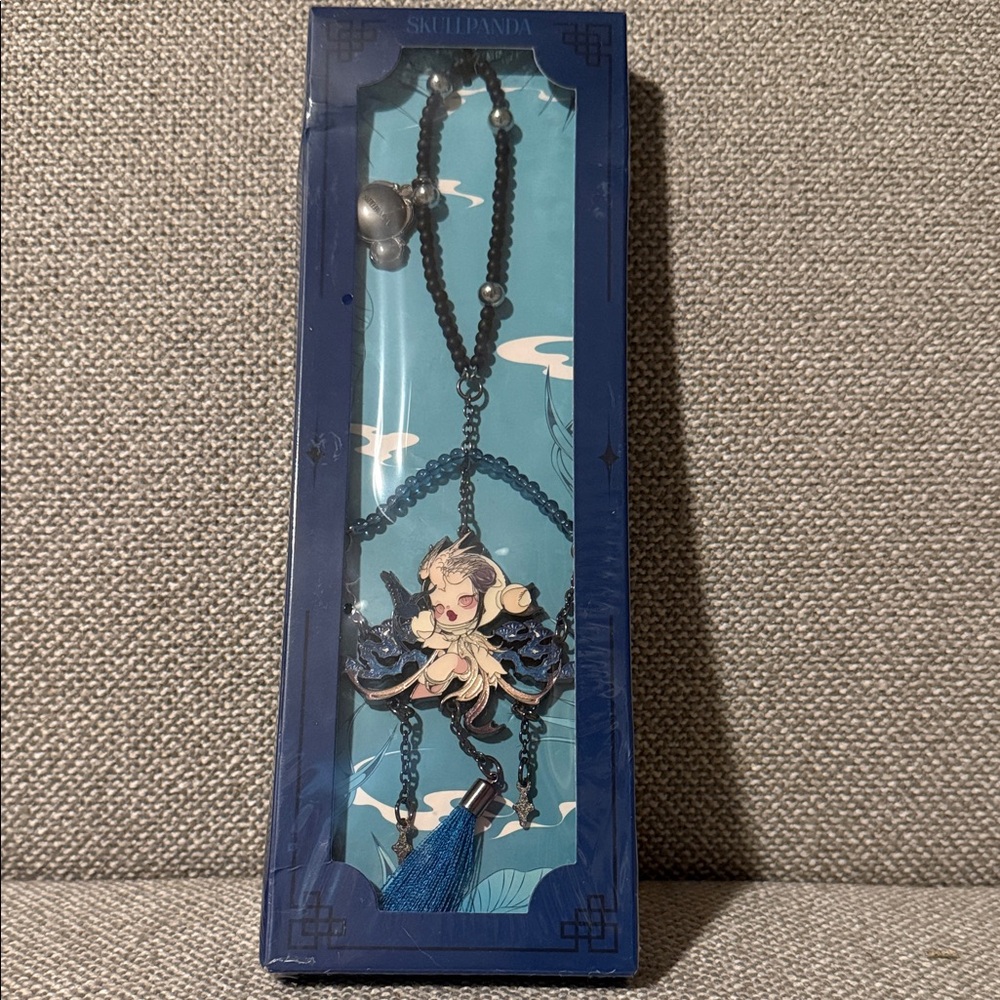 SKULLPANDA Blue Enamel Character Pendant with Tassel